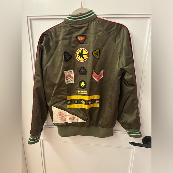 Diesel reversible bomber jacket Sz Small green and blue orig $348 - Picture 5 of 11